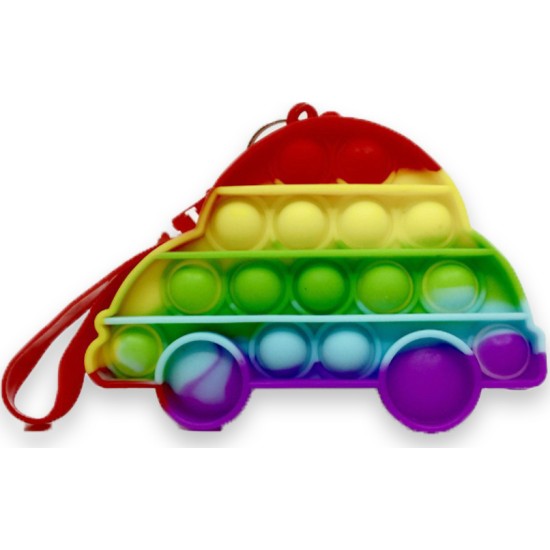 Pop it Bubble Fidget Sensory Toys For Kids Rainbow colours μπρελοκ Αυτοκίνητο