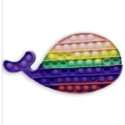 Pop it Bubble Fidget Toy Stress Reliever Φάλαινα Γίγας Πολύχρωμη 29 εκ.