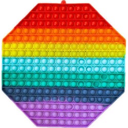 Pop it Bubble Fidget Sensory Toys For Kids Rainbow colours Super Γίγας ΠΟΛΥΓΩΝΟ 30cmx30cm
