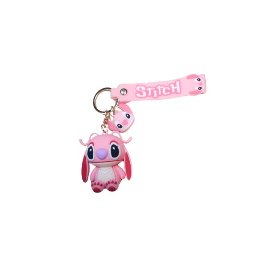 3d Μπρελόκ Σιλικόνης Stitch Pink Angel 8 Εκ