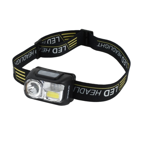 Επαναφορτιζόμενος Φακός Κεφαλής LED Λευκού Φωτισμού & Κόκκινο-Μπλε Strobe Andowl Q-TD208 – Μαύρο