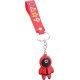 Μπρελόκ κλειδιών Squid Game σιλικόνης 3D με λουράκι Εργάτης