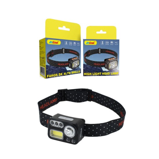 Andowl Q-TD209 Επαναφορτιζόμενος Φακός Κεφαλής LED Αδιάβροχος με Μέγιστη Φωτεινότητα 750lm 48395016