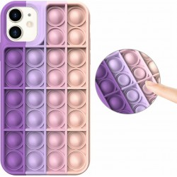 iPhone 12 Pro Max - Fidget Multicolour Soft Silicone Cover with Pop it (oem) purple