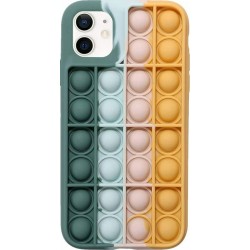 Pop It Phone Case iPhone iPhone X/XS- Fidget Toy and Sensory Push Pop Bubble Case Green/Nude (oem)
