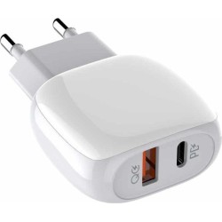 Ldnio Φορτιστής Χωρίς Καλώδιο με Θύρα USB-A και Θύρα USB-C 18W Power Delivery / Quick Charge 3.0 Λευκός (A2313C)