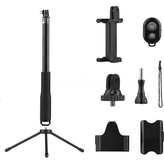 Selfie Stick Monopod Bluetooth Sports Gear LDX-808 Suit για GoPro, Φωτογραφικές Μηχανές και Κινητά Τηλέφωνα. Πτυσσόμενο Μαύρο (Μήκος Κονταριού 36cm, Μήκος Ανοίγματος 110cm)