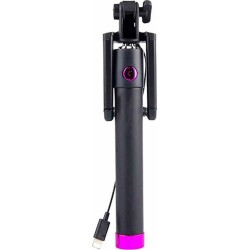 Z07-5S Selfie Stick IOS Monopod με Lightning Καλώδιο για iPhone 7 SE 6 6s 5 - Φούξια