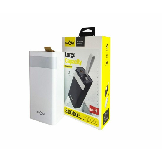 KLGO KP-79 Power Bank 30000mAh με 2 Θύρες USB-A Λευκό