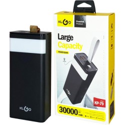 KLGO KP-79 Power Bank 30000mAh με 2 Θύρες USB-A Μαύρο