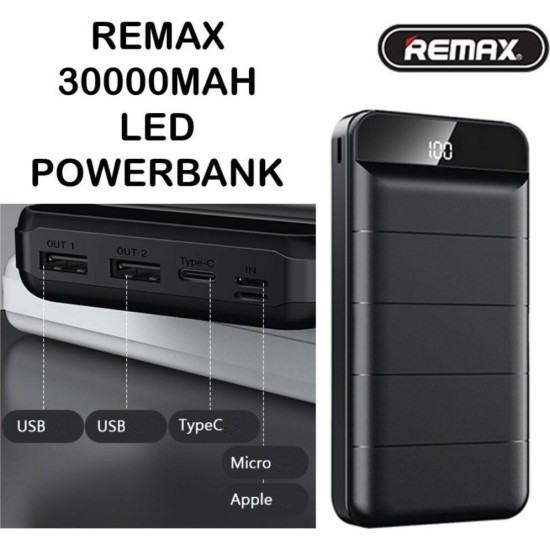 Remax RPP-141 Power Bank 30000mAh Led Screen Άσπρο Remax RPP-141 Power Bank 30000mAh Led Screen Άσπρο