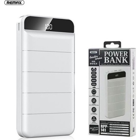 Remax RPP-141 Power Bank 30000mAh Led Screen Άσπρο Remax RPP-141 Power Bank 30000mAh Led Screen Άσπρο