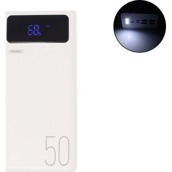 Remax RPP-162 Power Bank 50000mAh με Θύρες USB-A Λευκό GK101144