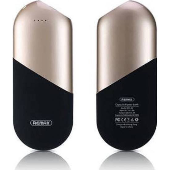 Remax Capsule RPP-22 Power Bank 5000MAH Χρυσό Remax Capsule RPP-22 Power Bank 5000MAH Χρυσό