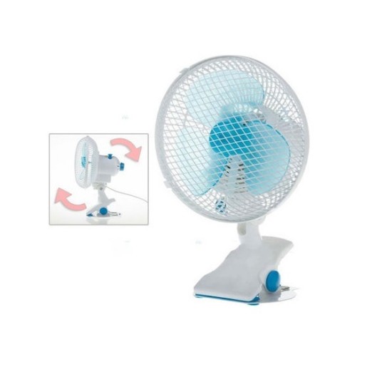 Φορητός Ανεμιστήρας Περιστρεφόμενος 18cm 20w Κλίπ Λευκό Hj-200