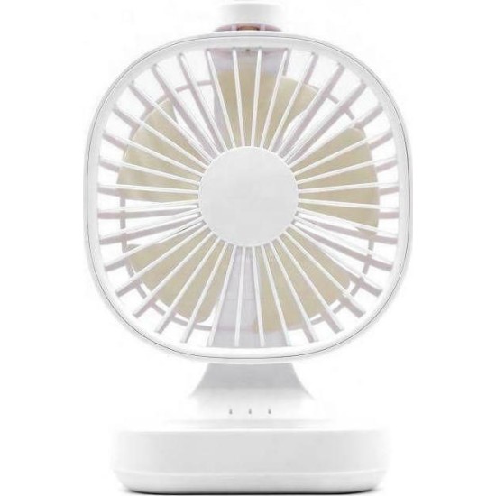XO H28 Desktop Fan Επιτραπέζιος Ανεμιστήρας με Μπαταρία 4000mAh, Λευκό
