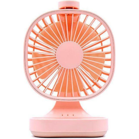XO H28 Desktop Fan Επιτραπέζιος Ανεμιστήρας με Μπαταρία 4000mAh, Ροζ