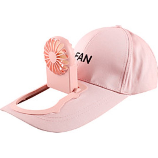 Καπέλο Με Ανεμιστήρα 3 Ταχυτήτων USB Fan Hat Ροζ Καπέλο Με Ανεμιστήρα 3 Ταχυτήτων USB Fan Hat Ροζ