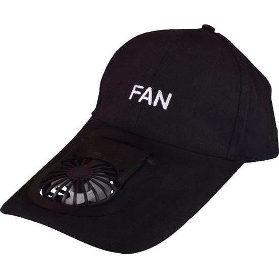 Καπέλο Με Ανεμιστήρα 3 Ταχυτήτων USB Fan Hat Μαύρο