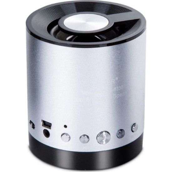 WSTER FM Mini Bluetooth Speaker WS-633BT 5V With TF Slot Mp3 & Οθόνη Silver WSTER FM Mini Bluetooth Speaker WS-633BT 5V With TF Slot Mp3 & Οθόνη Silver