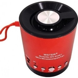 WSTER FM Mini Bluetooth Speaker WS-633BT 5V With TF Slot Mp3 & Οθόνη Red