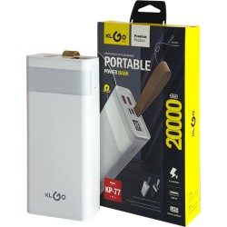 KLGO KP-77 Power Bank 20000mAh με 2 Θύρες USB-A Λευκό