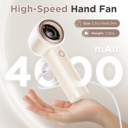 Ανεμιστηράκι USB 4000mAh Rechargeable Portable Personal Cool Fan for Travel - Battery Powerful Mini Fan Άσπρο