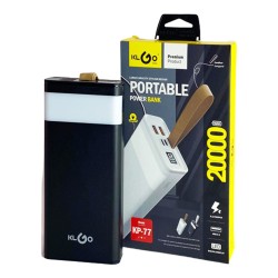 KLGO KP-77 Power Bank 20000mAh με 2 Θύρες USB-A Μαύρο