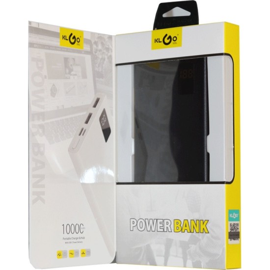 Power Bank KLGO KP-60 DUAL USB TYPE C 10000MAH Μαύρο