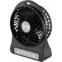 Ezra HF05 Φορητός Επαναφορτιζόμενος Ανεμιστήρας mini USB Led Μαύρο