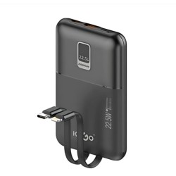 KLGO KP-66 Power Bank 10000mAh 22.5W με Θύρα USB-A και Θύρα USB-C Μαύρο