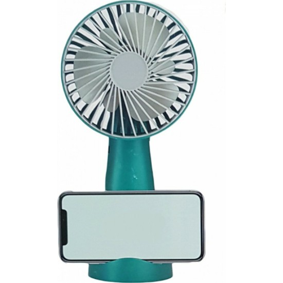 Μίνι Φορητός Επαναφορτιζόμενος Ανεμιστήρας με Bάση Κινητού Τηλεφώνου KD129 - Πράσινο