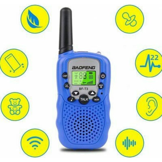 Baofeng BF-T3 x 2 pcs Walkie Talkie LCD 8 Channel 3-5km Range Autoscan Ροζ Baofeng BF-T3 x 2 pcs Walkie Talkie LCD 8 Channel 3-5km Range Autoscan Ροζ
