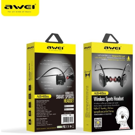 Ασύρματα ακουστικά Awei A848BL Μαύρα