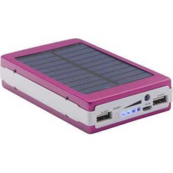 Power bank με ηλιακό φορτιστή και φακός 20 Led Solar 20000mAh μοβ Eboot ES20000