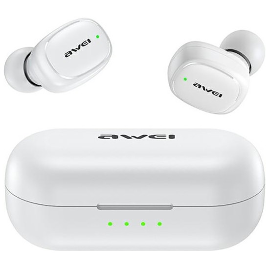 Ασύρματα Bluetooth Ακουστικά με Βάση Φόρτισης Awei T13 (Λευκά)