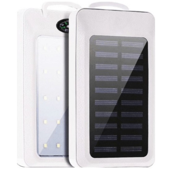 Ηλιακό Power Bank Με Πυξίδα 10000mAh Λευκό