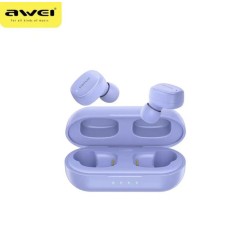 Awei T13 Pro Earbud Bluetooth Handsfree Ακουστικά με Αντοχή στον Ιδρώτα και Θήκη Φόρτισης - Μωβ