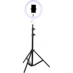 Φωτογραφικό Φωτιστικό Δαχτυλίδι Ring Lamp Light LED USB 26cm με 3 Χρώματα Φωτισμού, Dimmer, Μεγάλο Τρίποδο & Βάση για Κάμερα