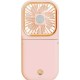 Mini fan, portable USB rechargeable folding fan, folding fan with three wind speeds, folding mobile phone holder. 3000 mAh power supply provides emergency charging for the device (Pink)