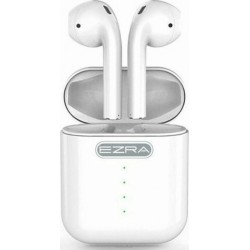 Ezra TWS-09 Earbud Bluetooth Handsfree Ακουστικά με Θήκη Φόρτισης Λευκά - Ezra