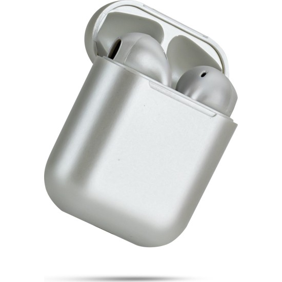 inpods 12 ασύρματα ακουστικά με θήκη φόρτισης Bluetooth 5.0 Touch & Voice Function Ασημί