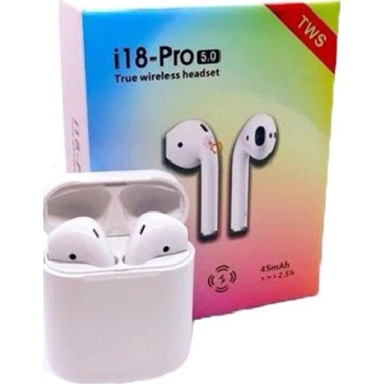 i18 PRO TWS Touch Ασύρματα Ακουστικά Bluetooth 5.0 Version - Λευκό