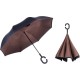 Ομπρέλα Που Ανοίγει Ανάποδα Αυτόματη Μονόχρωμη - Inside Out Reverse Umbrella Καφέ
