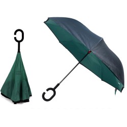 Ομπρέλα Που Ανοίγει Ανάποδα Αυτόματη Μονόχρωμη - Inside Out Reverse Umbrella Dark Green