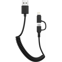 Awei CL-53 FastCharger Cable MicroUsb-Lightning 2.4A 2in1 Black 1m