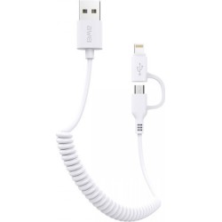Awei CL-53 FastCharger Cable MicroUsb-Lightning 2.4A 2in1 Λευκό 1m