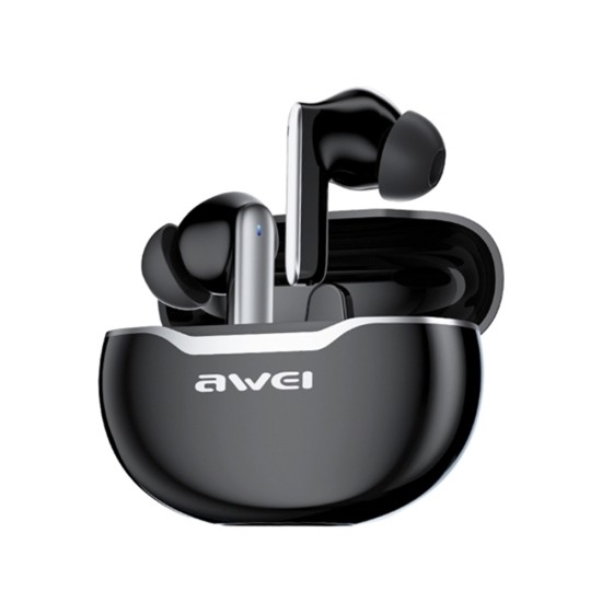 Awei T50 In-ear Bluetooth Handsfree Ακουστικά με Αντοχή στον Ιδρώτα και Θήκη Φόρτισης Μαύρα