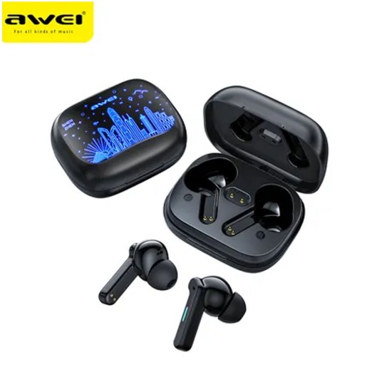 AWEI T53 Ασύρματα Ακουστικά Bluetooth με Θήκη Φόρτισης - Μαύρο