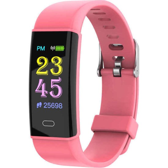Bluetooth Smartwatch Με Καταγραφή Βημάτων, Ύπνου + Καρδιακών Παλμών - D12 Ροζ